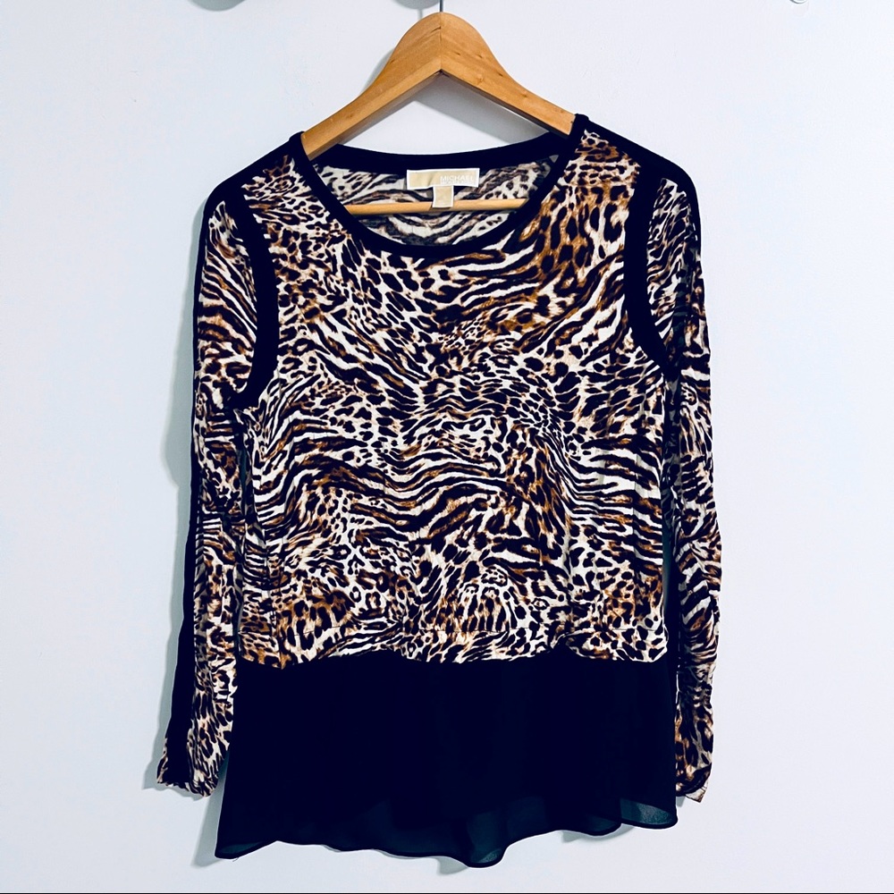 Michael Kors Leopard Print Blouse